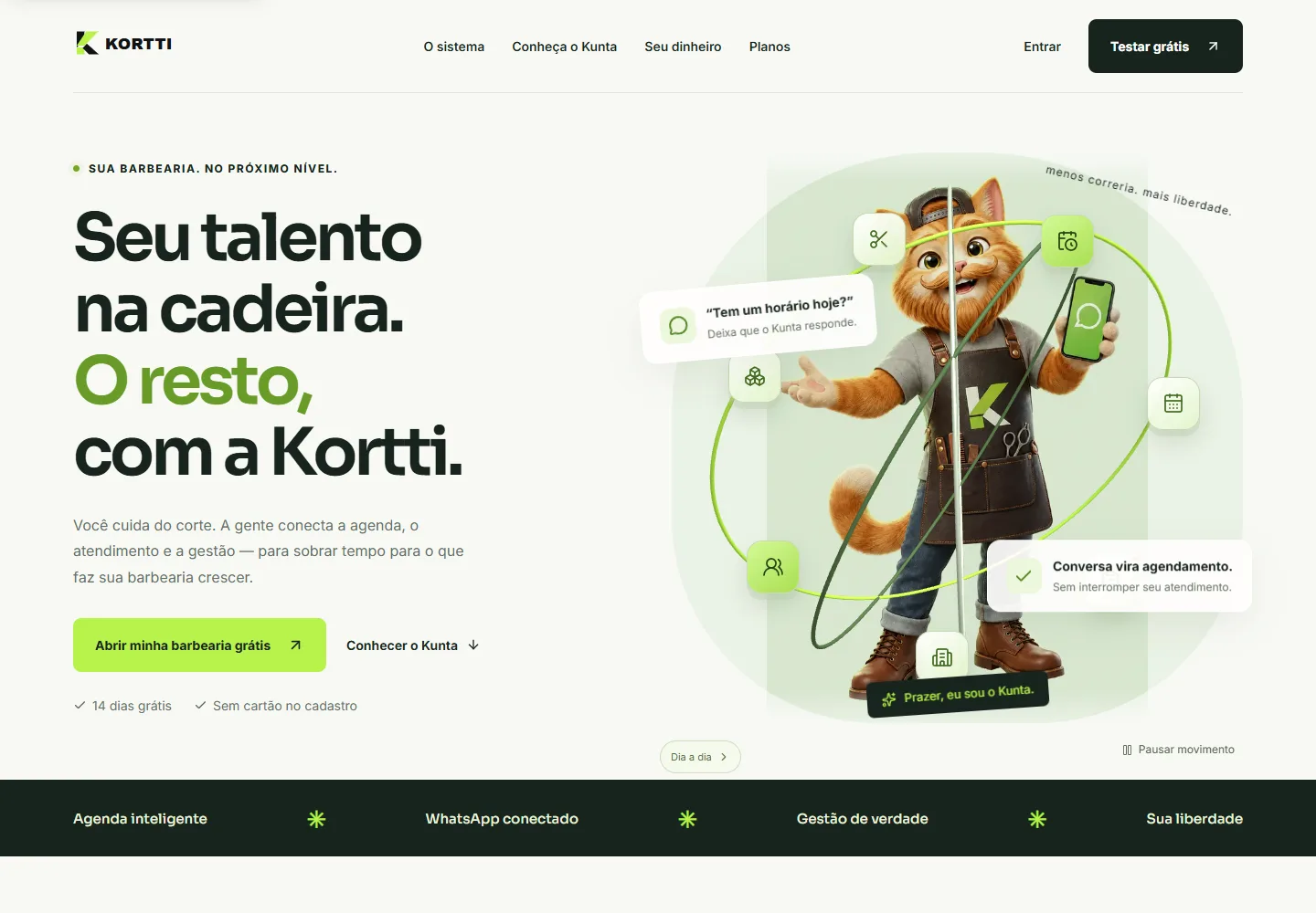 Site da Kortti, projeto desenvolvido pela Sassenach Apps